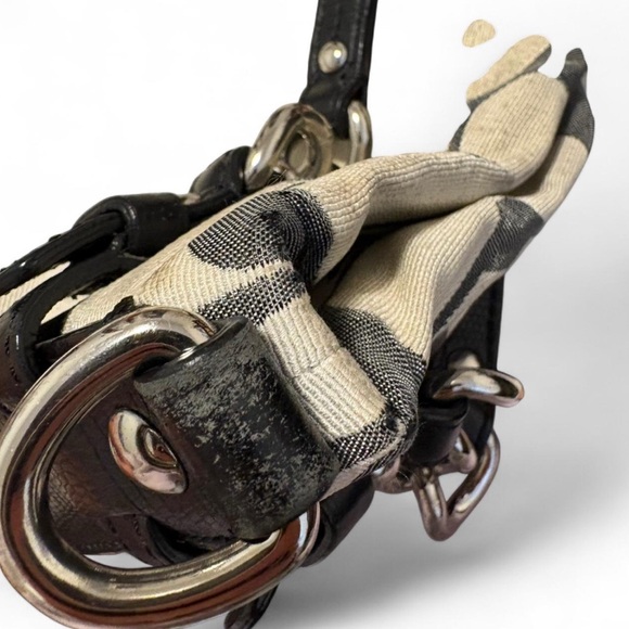 COACH Brooke Signature Sateen Satchel Shoulder Bag Cream and Black - Picture 4 of 5